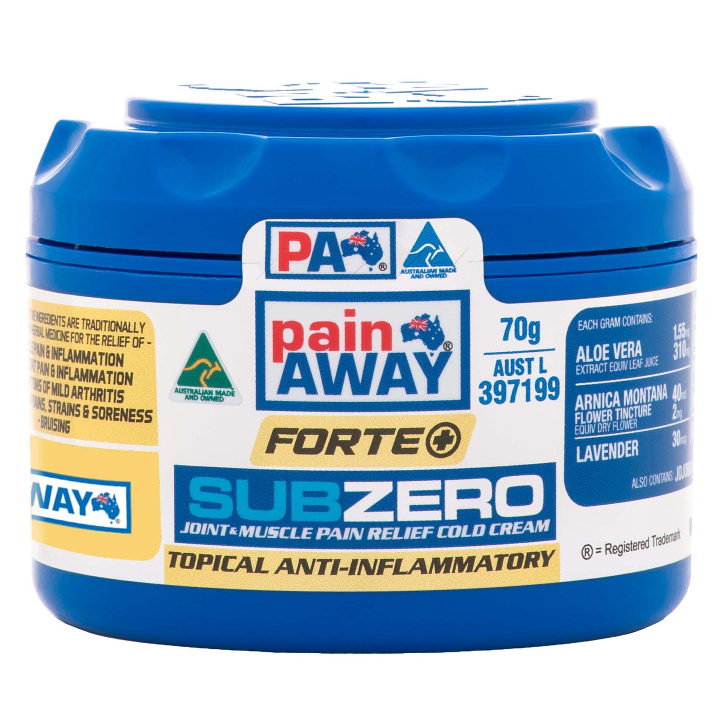 PAIN AWAY SUB ZERO JOINT & MUSCLE PAIN RELIEF COLD CREAM 70G